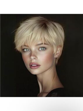 Short Blonde Pixie Cut Wig - Natural Blonde